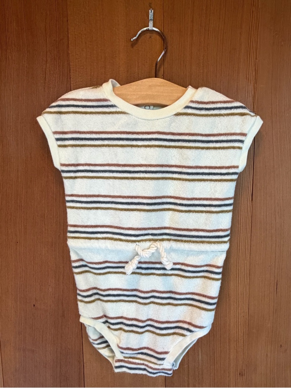 Quincy Mae Stripe Terry Cloth Retro Romper (6-12 months)